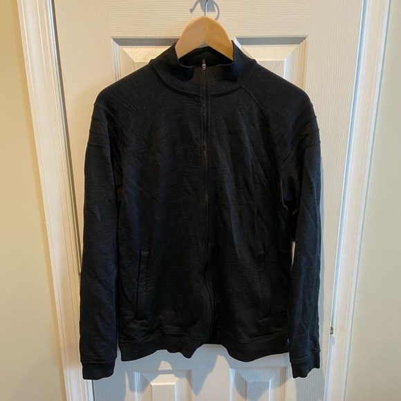 Ibex Jacket Womens Medium Black Merino Wool Full Zip Stand Collar Pockets Raglan - Picture 3 of 9